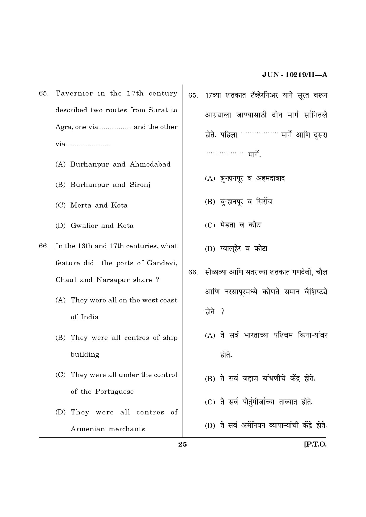 Maharashtra SET History Question Paper II June 2019 24