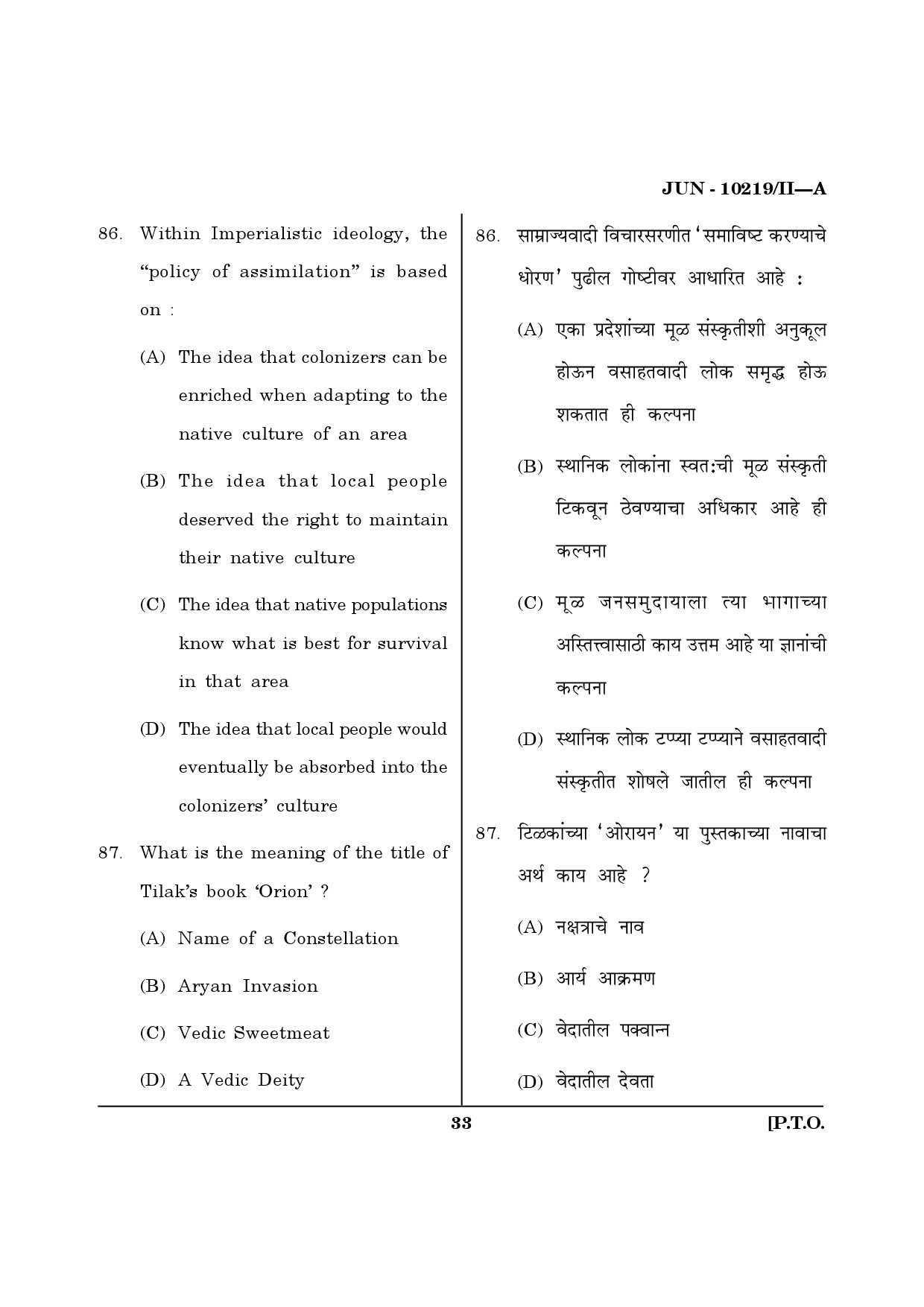 Maharashtra SET History Question Paper II June 2019 32