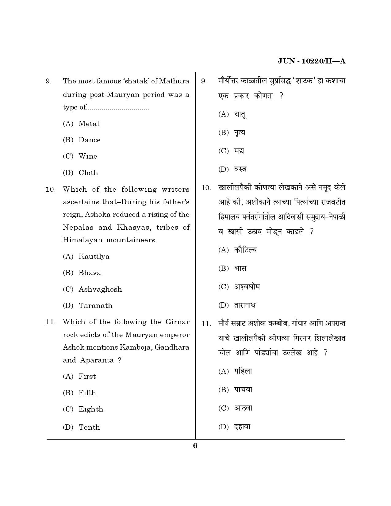 Maharashtra SET History Question Paper II June 2020 5