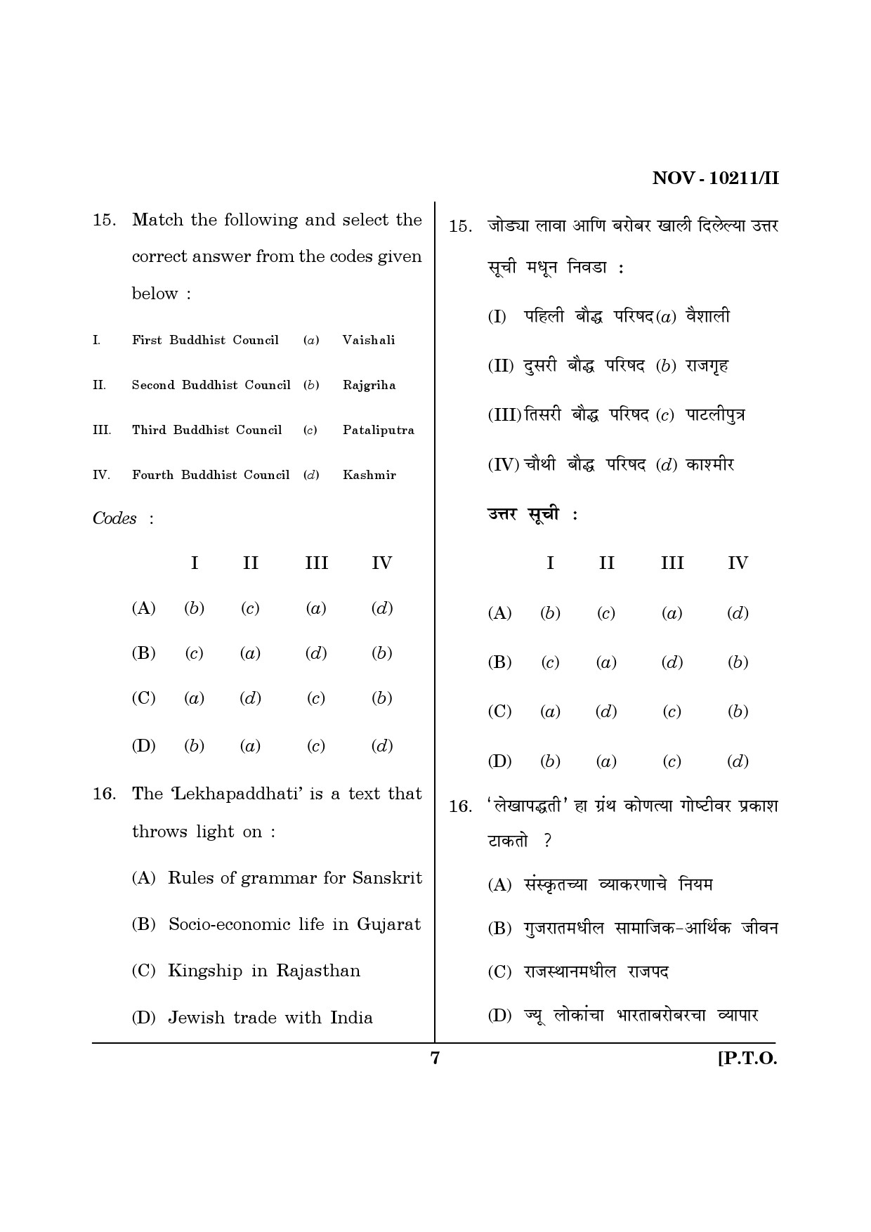 Maharashtra SET History Question Paper II November 2011 7