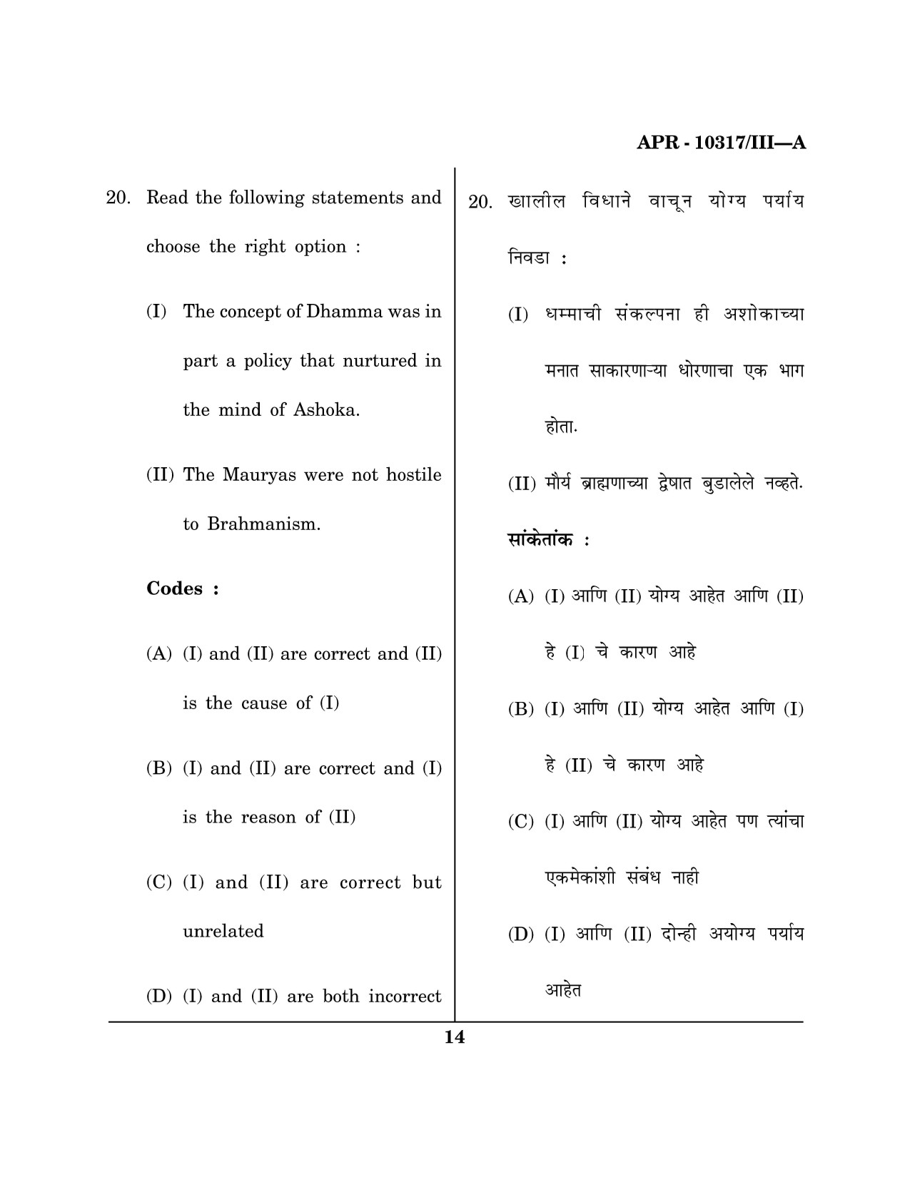 Maharashtra SET History Question Paper III April 2017 13