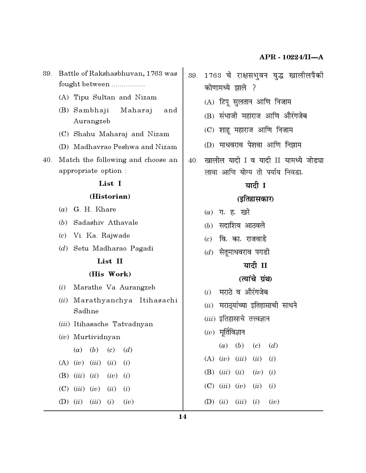 MH SET History Question Paper II April 2024 13