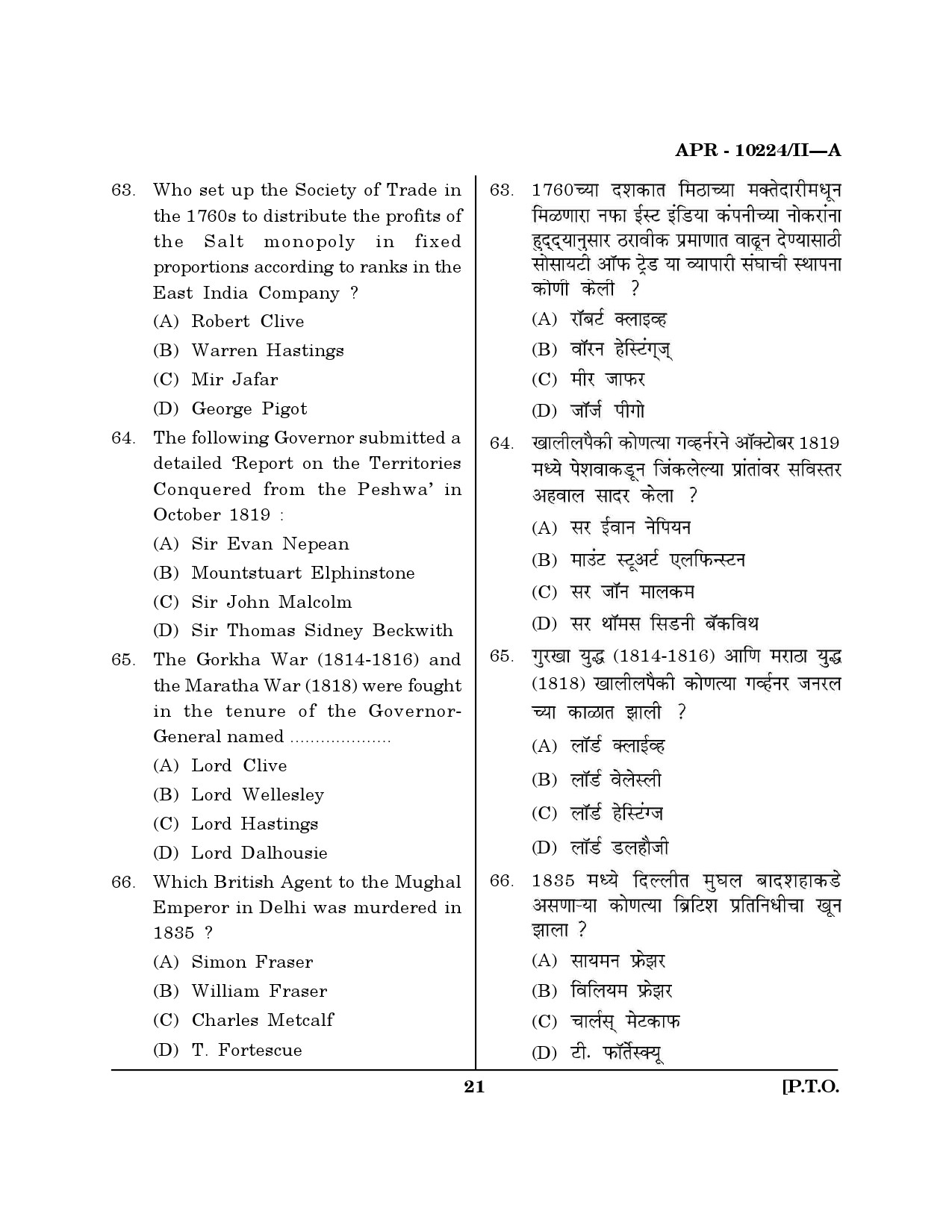 MH SET History Question Paper II April 2024 20