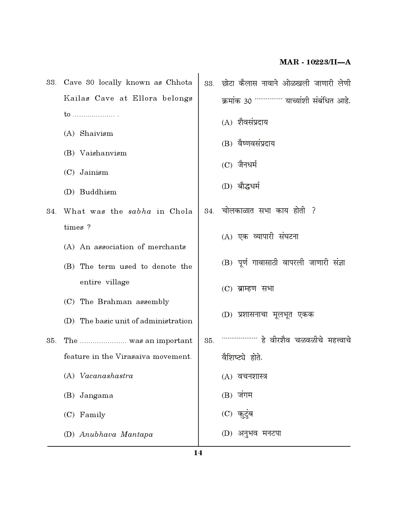 MH SET History Question Paper II March 2023 13