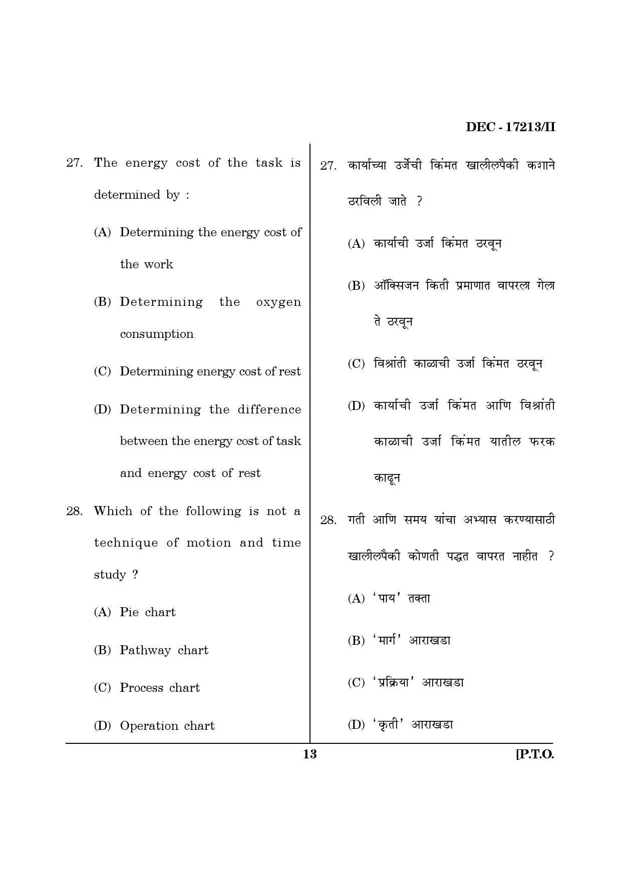 Maharashtra SET Home Science Question Paper II December 2013 12