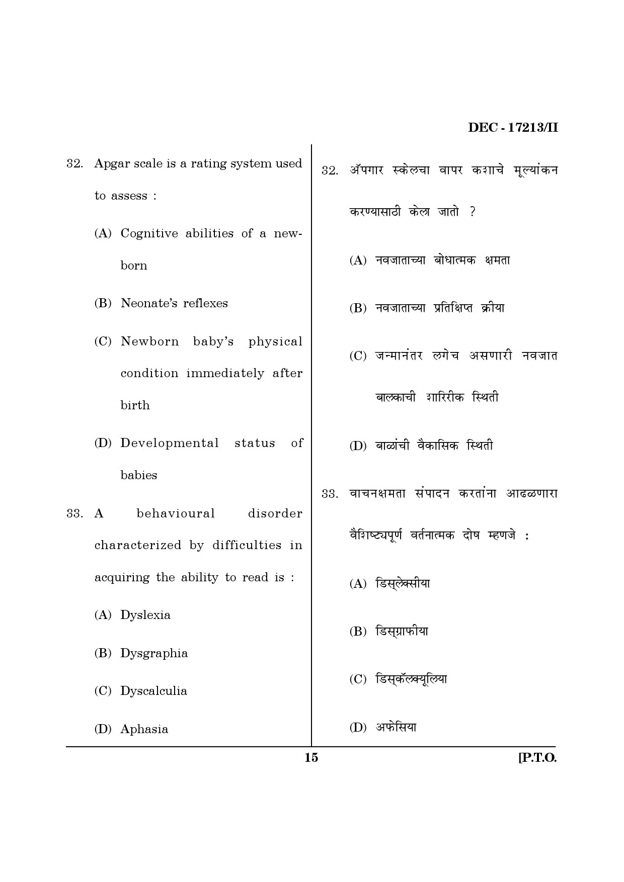 Maharashtra SET Home Science Question Paper II December 2013 14