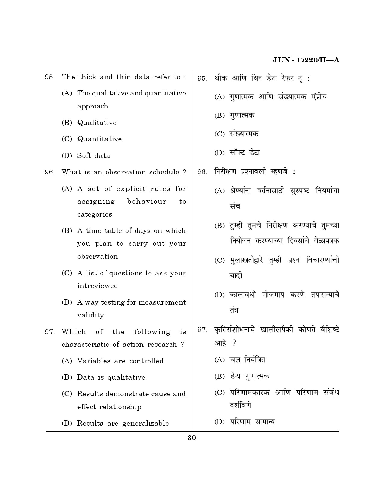 Maharashtra SET Home Science Question Paper II June 2020 29