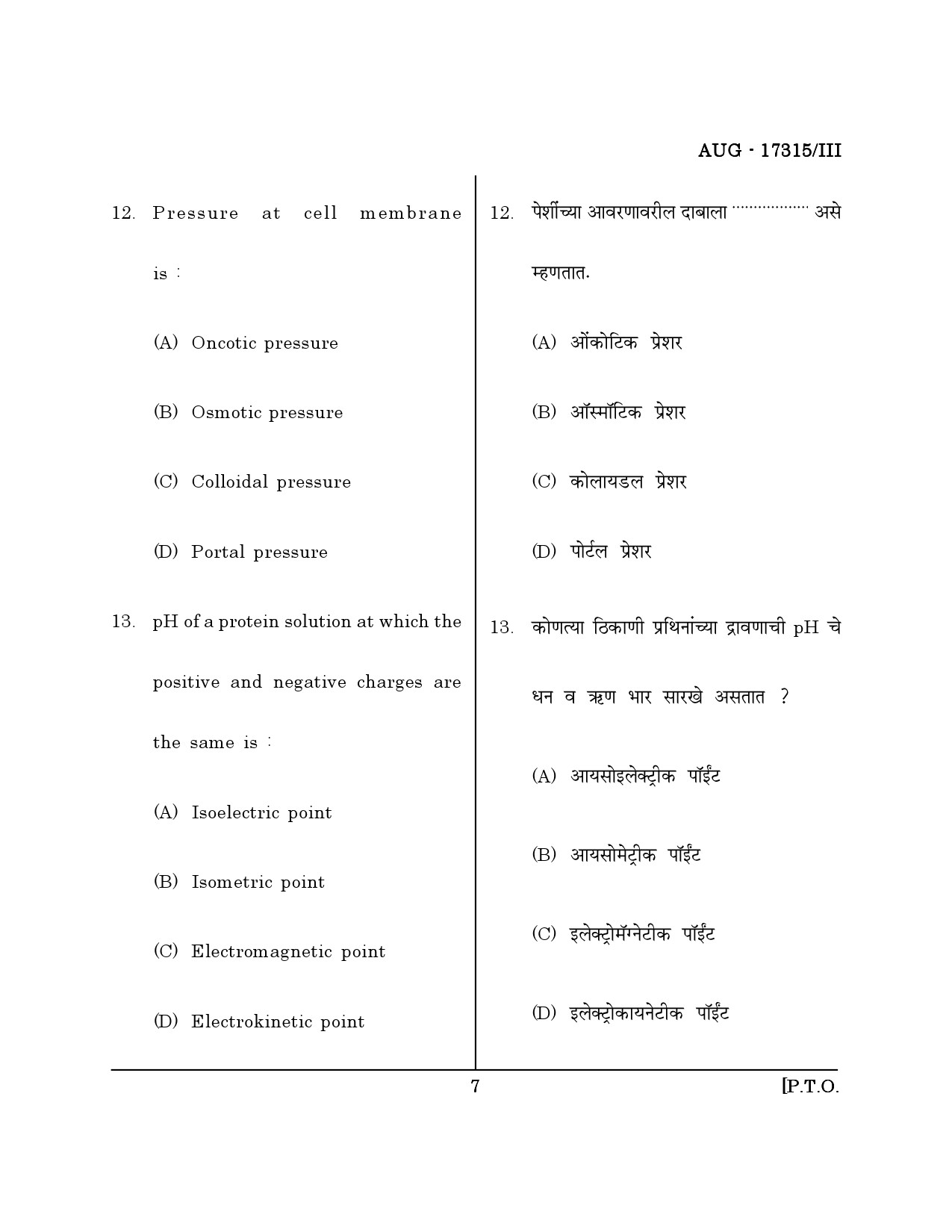Maharashtra SET Home Science Question Paper III August 2015 6