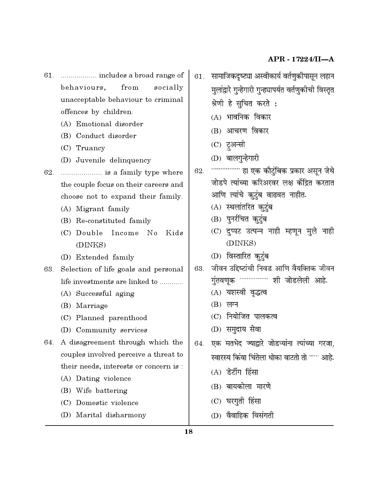 MH SET Home Science Question Paper II April 2024 17