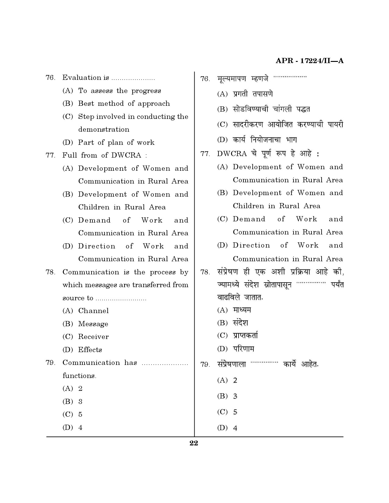 MH SET Home Science Question Paper II April 2024 21