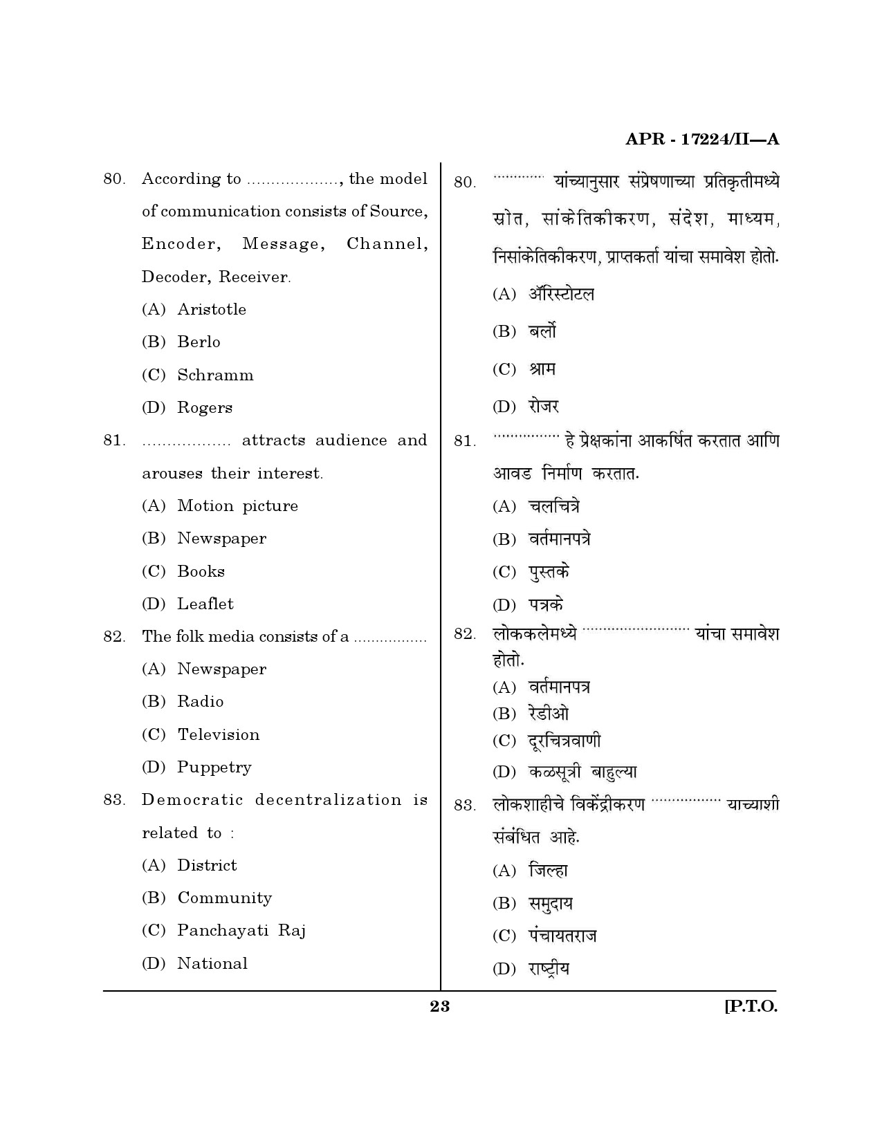 MH SET Home Science Question Paper II April 2024 22