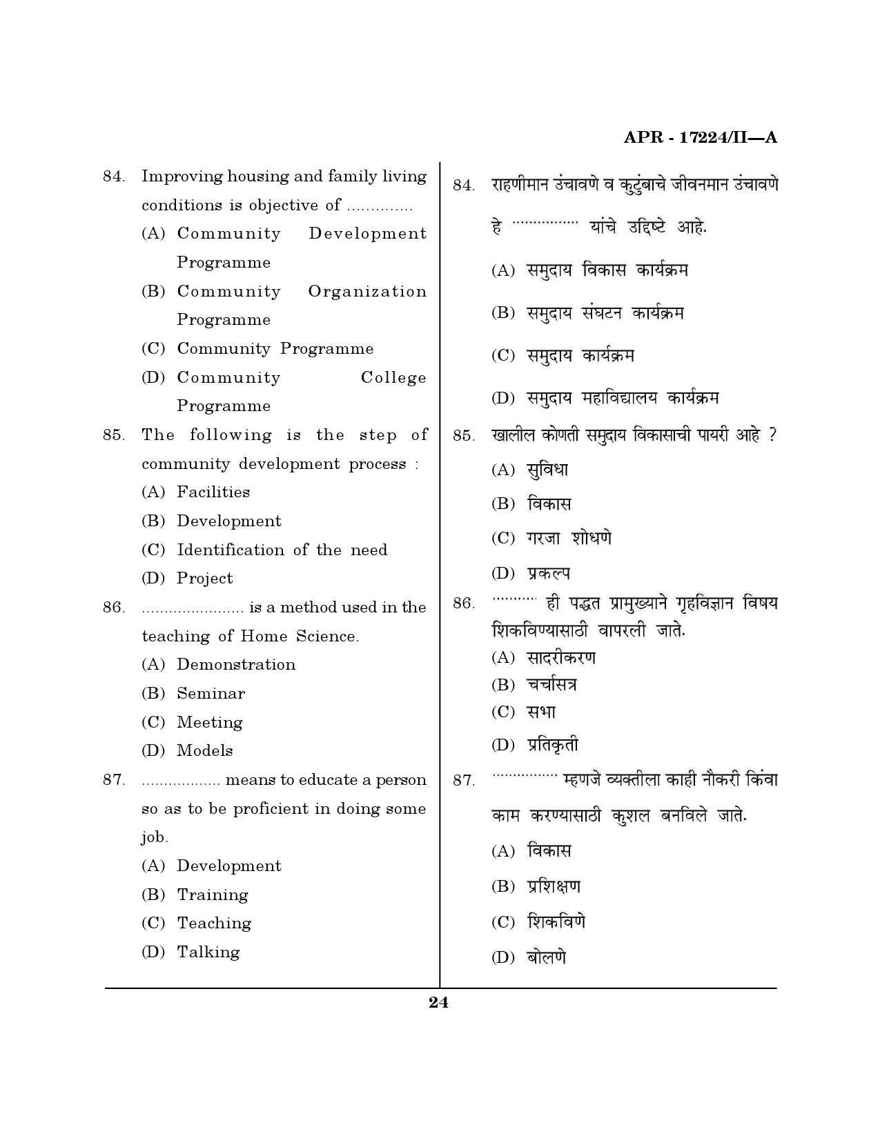 MH SET Home Science Question Paper II April 2024 23