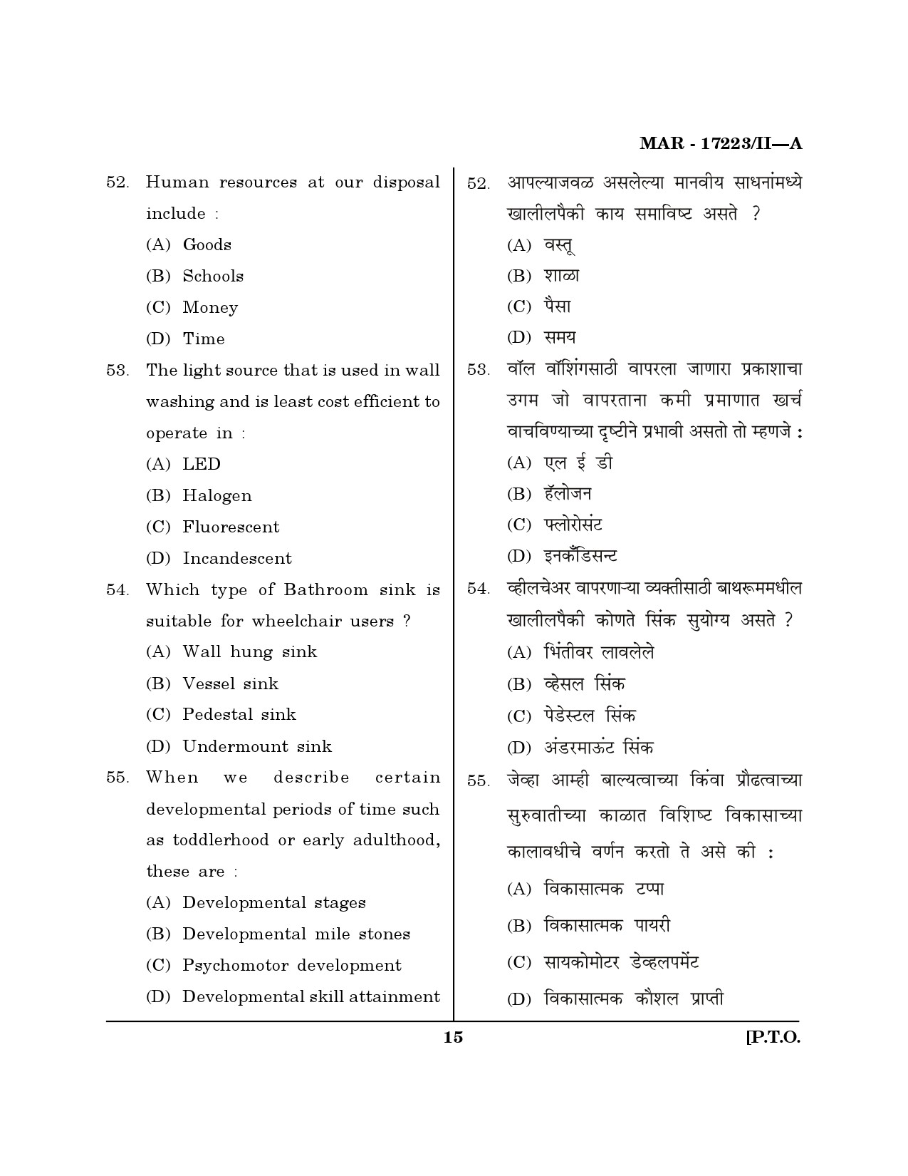 MH SET Home Science Question Paper II March 2023 14