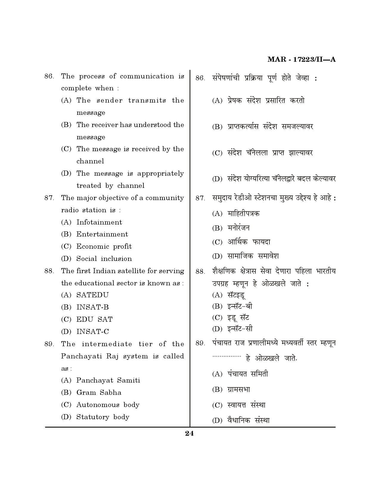 MH SET Home Science Question Paper II March 2023 23