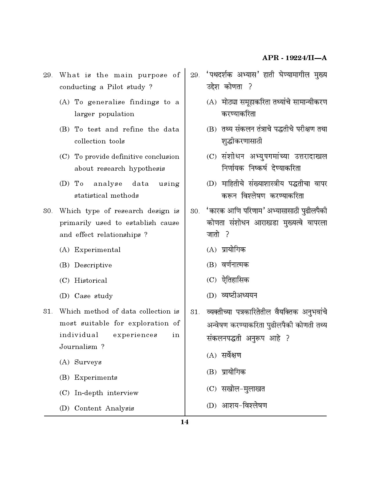 MH SET Journalism and Mass Communication Question Paper II April 2024 13