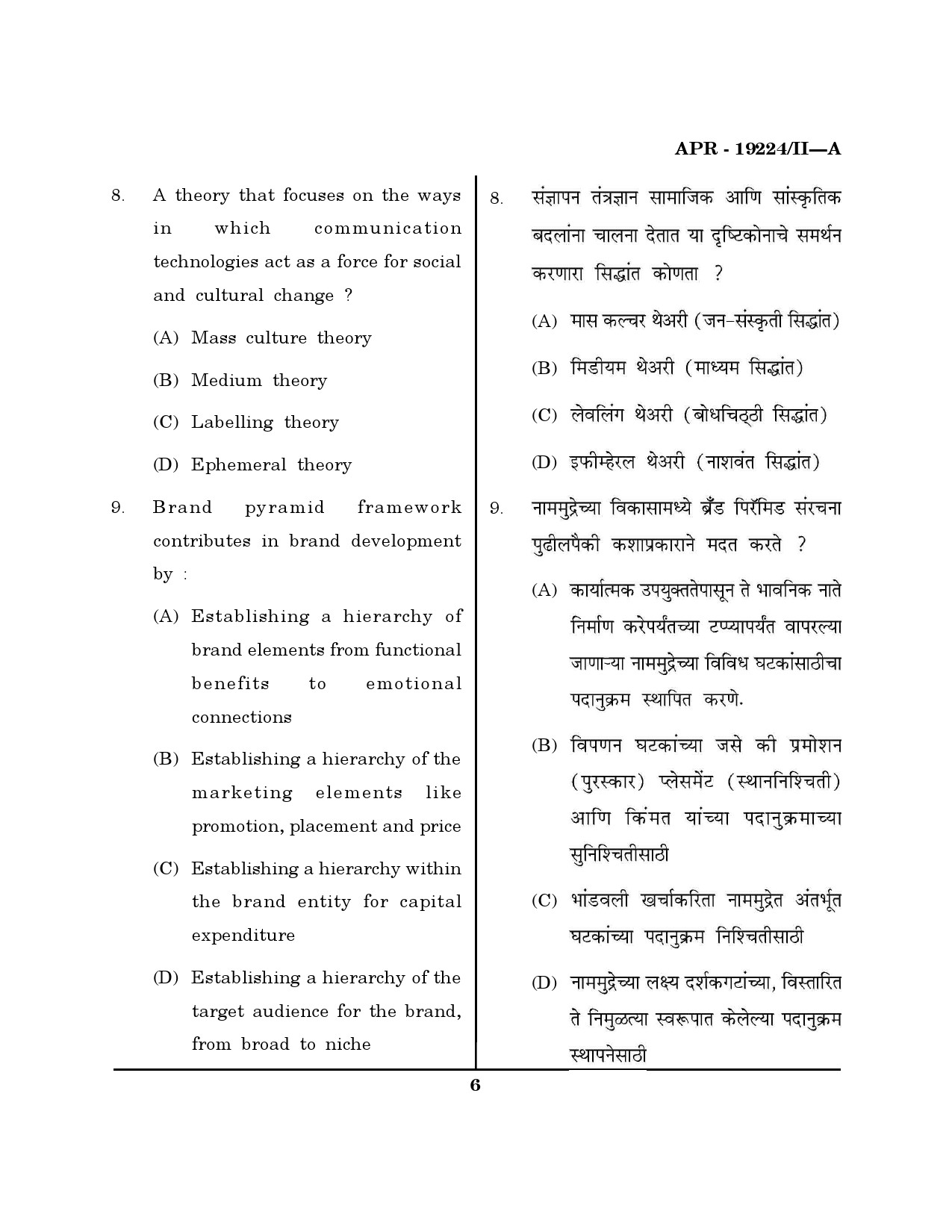 MH SET Journalism and Mass Communication Question Paper II April 2024 5