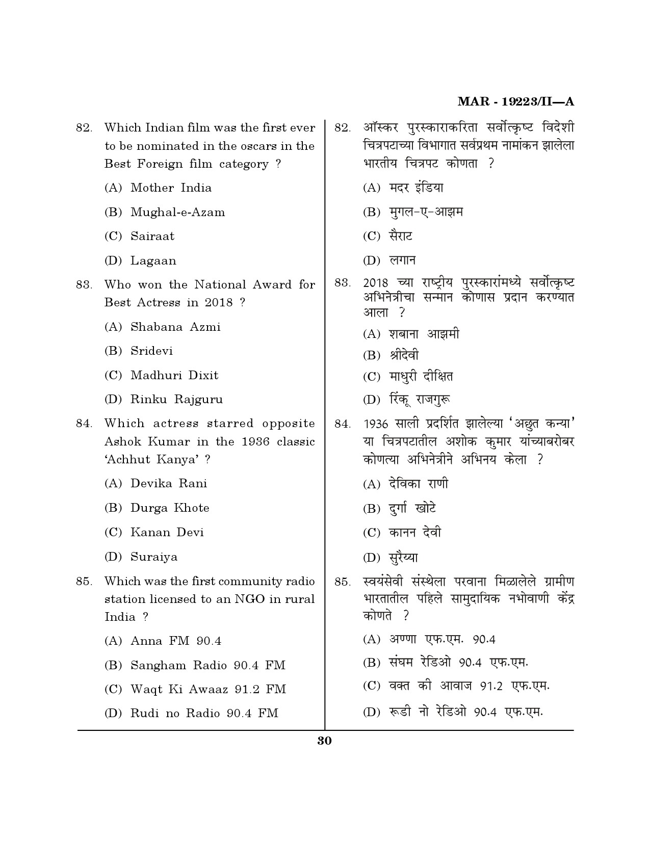 MH SET Journalism and Mass Communication Question Paper II March 2023 29