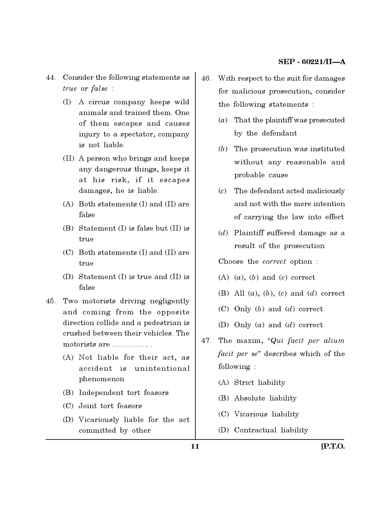 Maharashtra SET Law Exam Question Paper September 2021 10