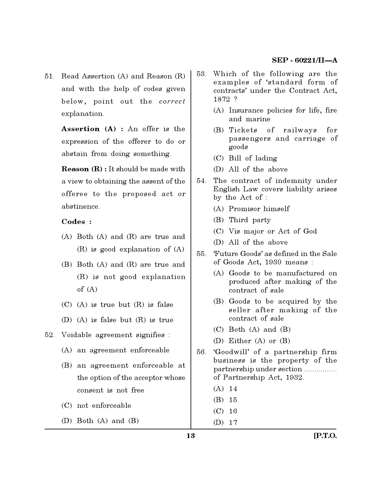 Maharashtra SET Law Exam Question Paper September 2021 12