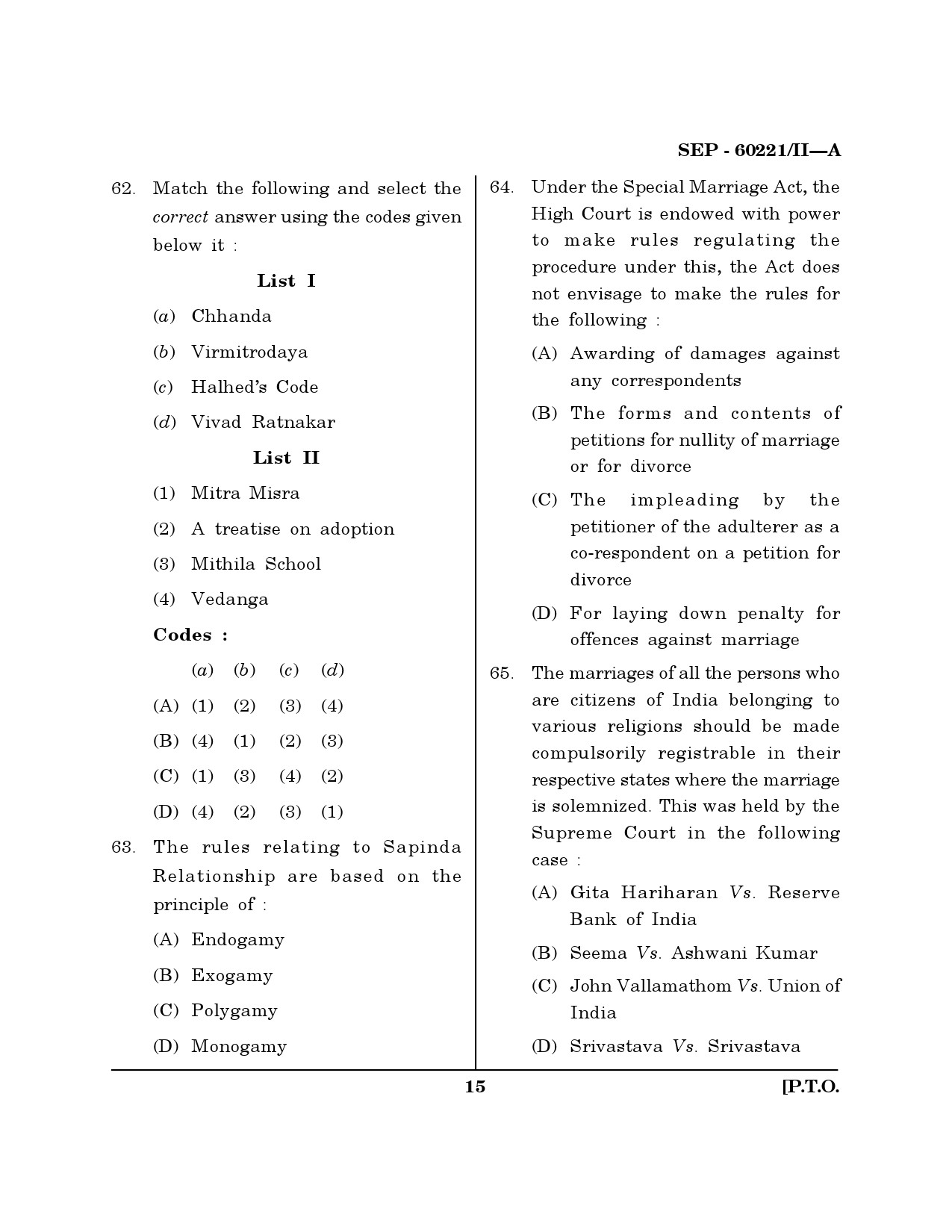 Maharashtra SET Law Exam Question Paper September 2021 14