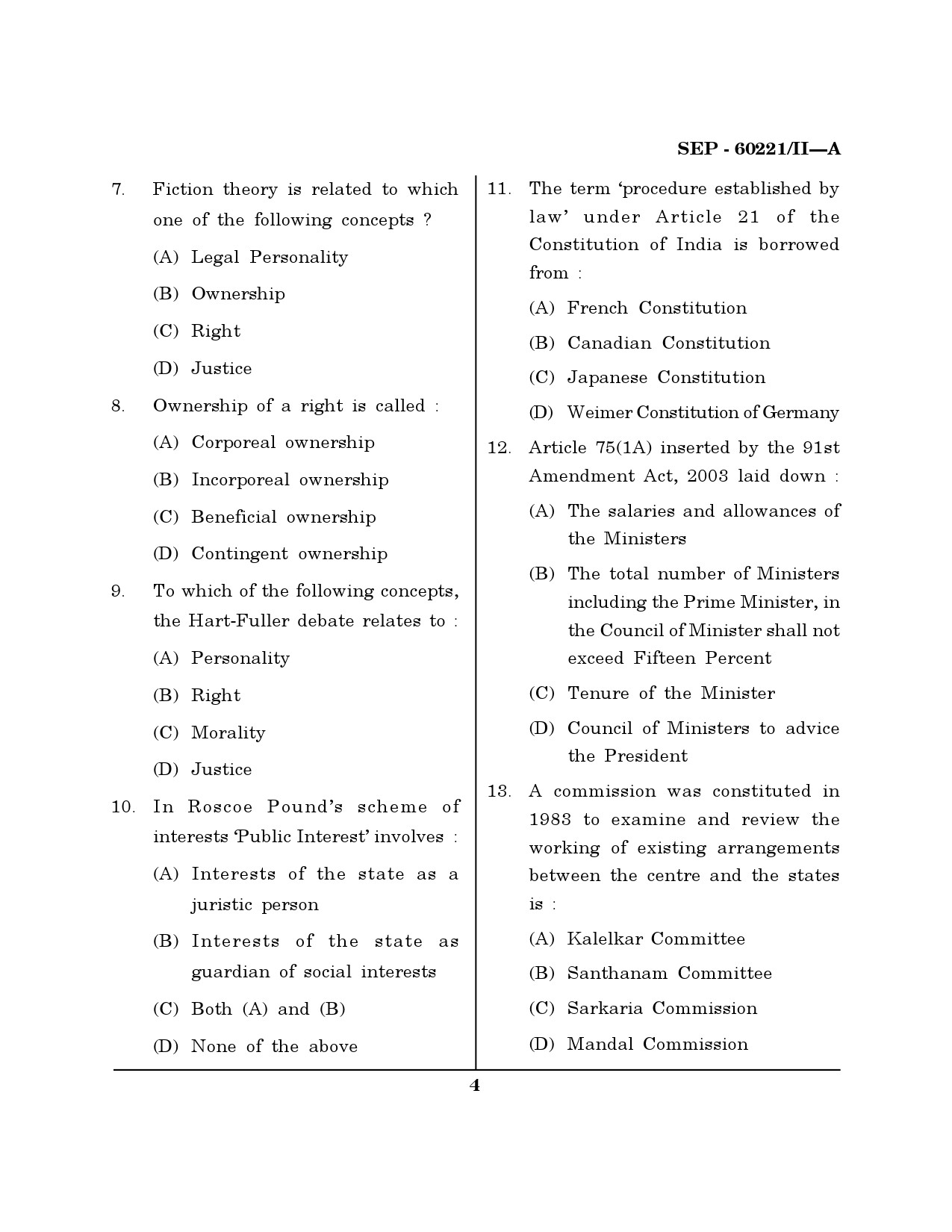 Maharashtra SET Law Exam Question Paper September 2021 3