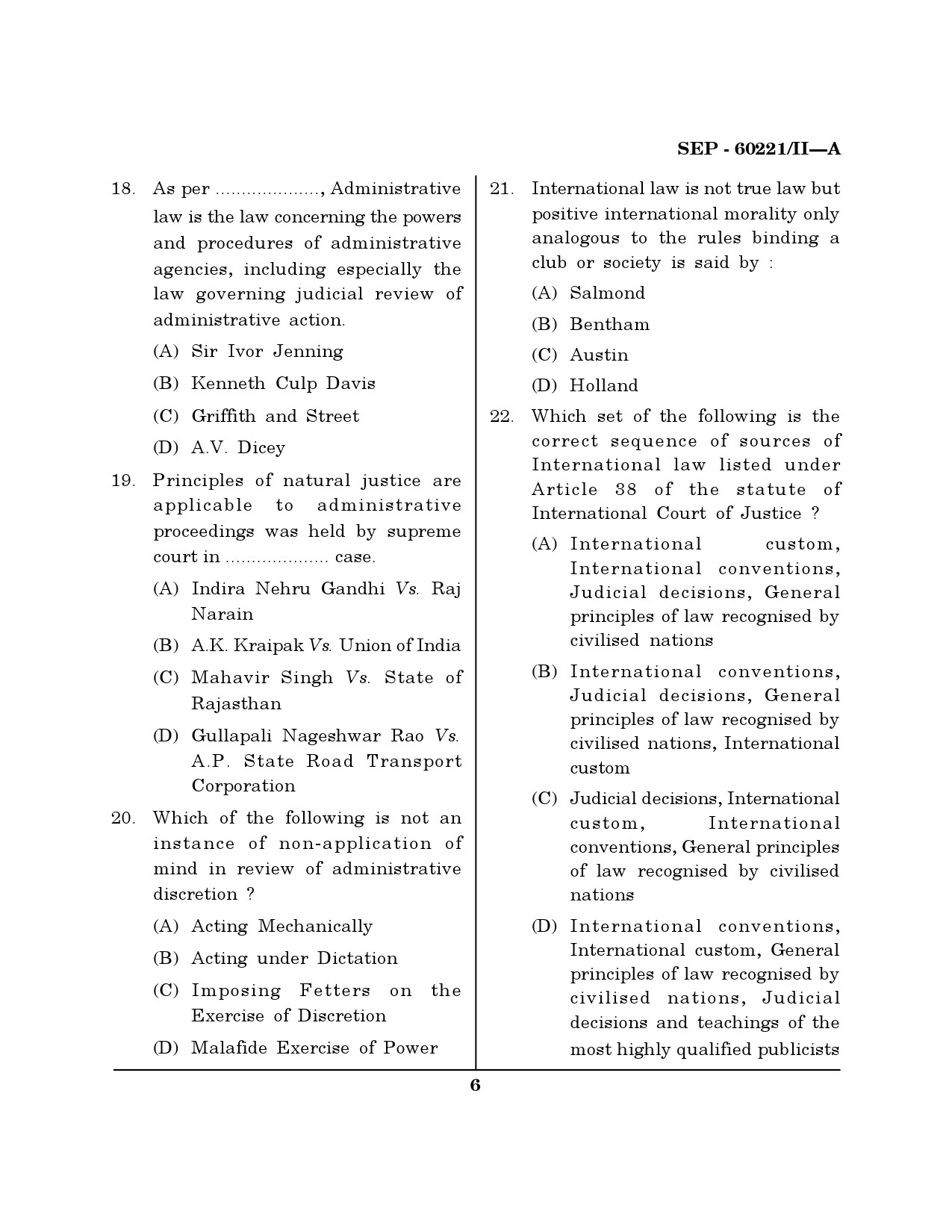Maharashtra SET Law Exam Question Paper September 2021 5