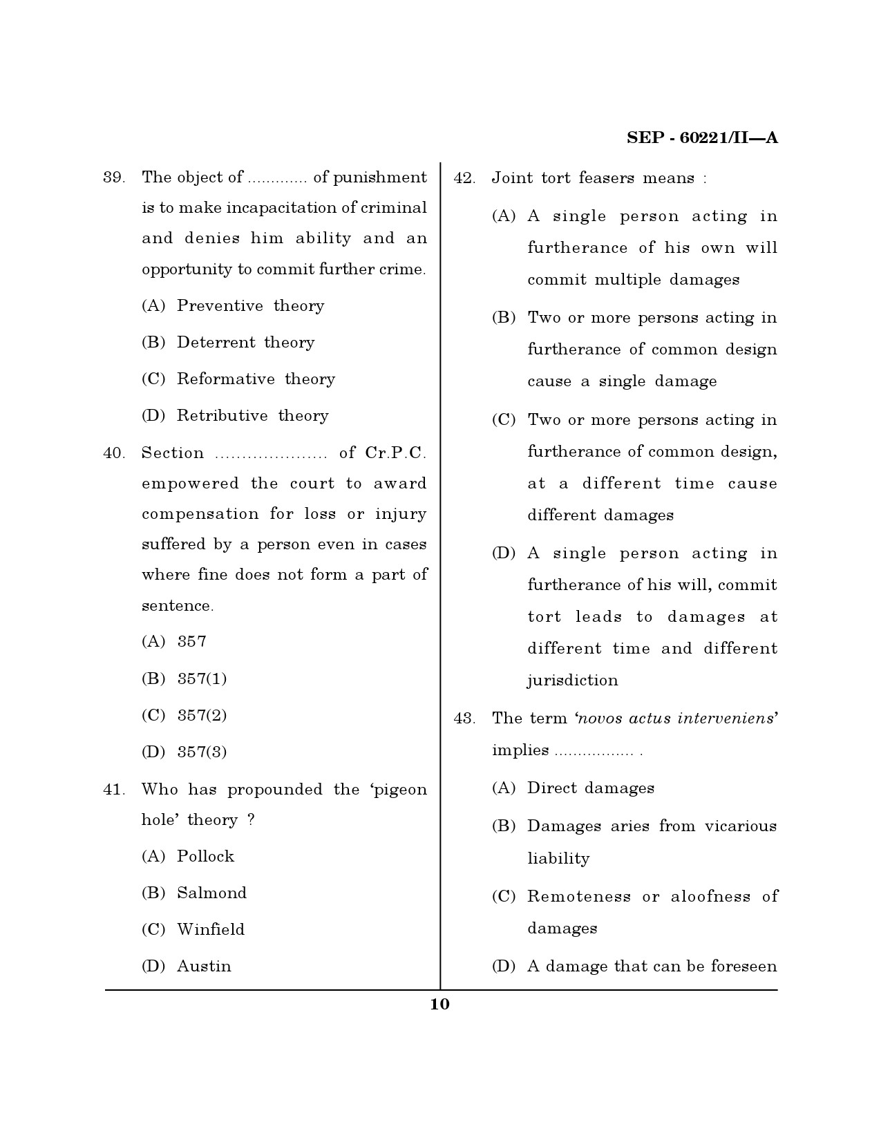 Maharashtra SET Law Exam Question Paper September 2021 9