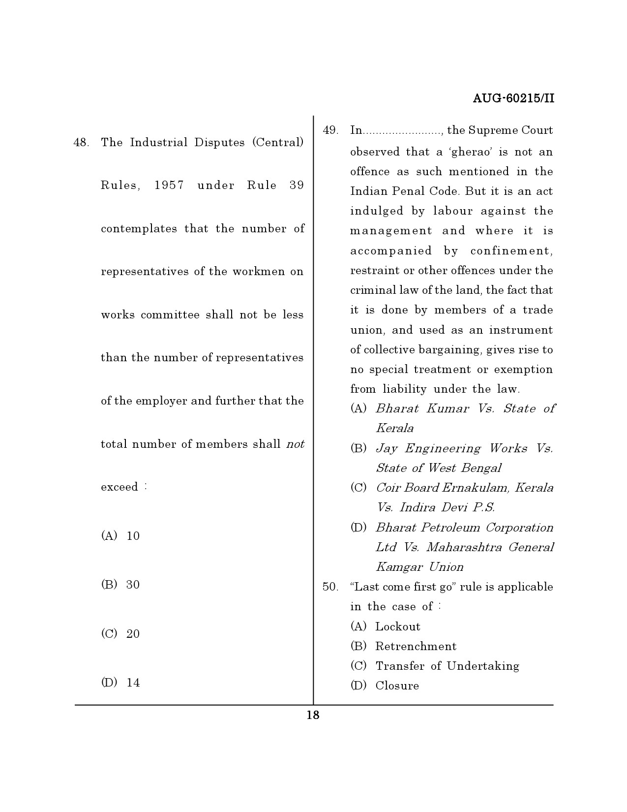 Maharashtra SET Law Question Paper II August 2015 17
