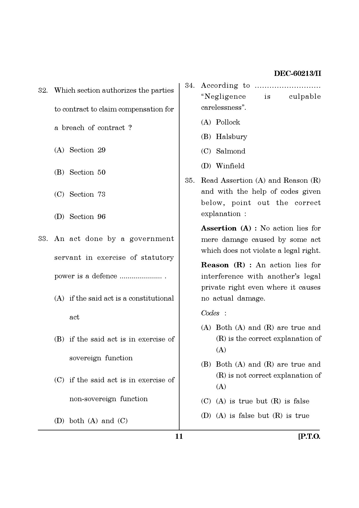 Maharashtra SET Law Question Paper II December 2013 10