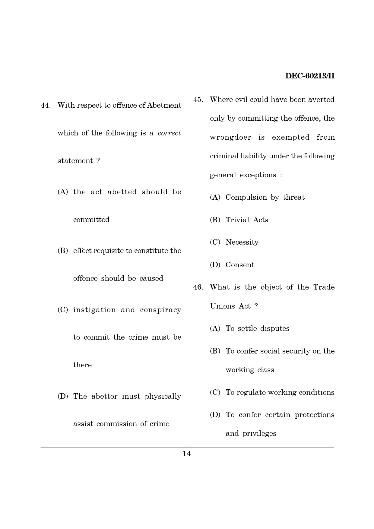 Maharashtra SET Law Question Paper II December 2013 13