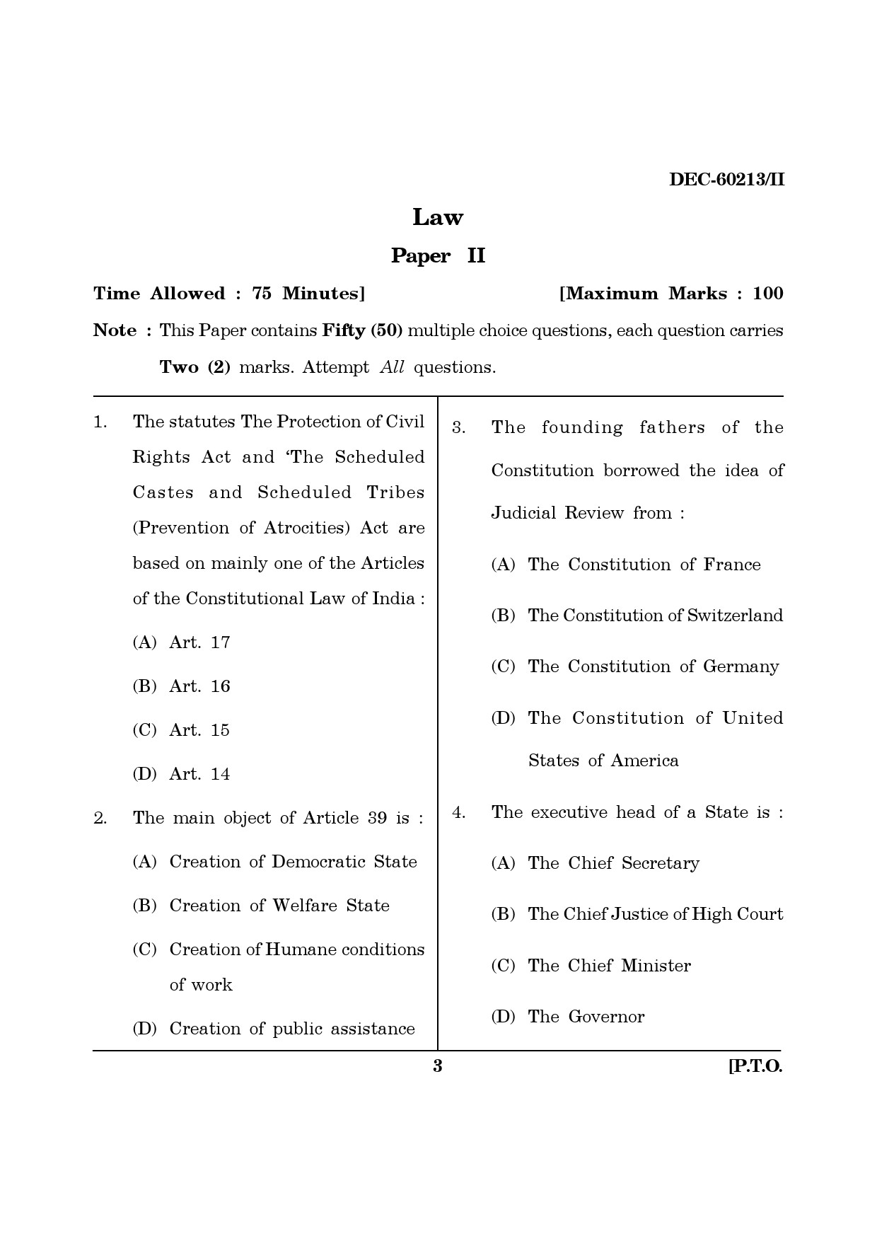 Maharashtra SET Law Question Paper II December 2013 2
