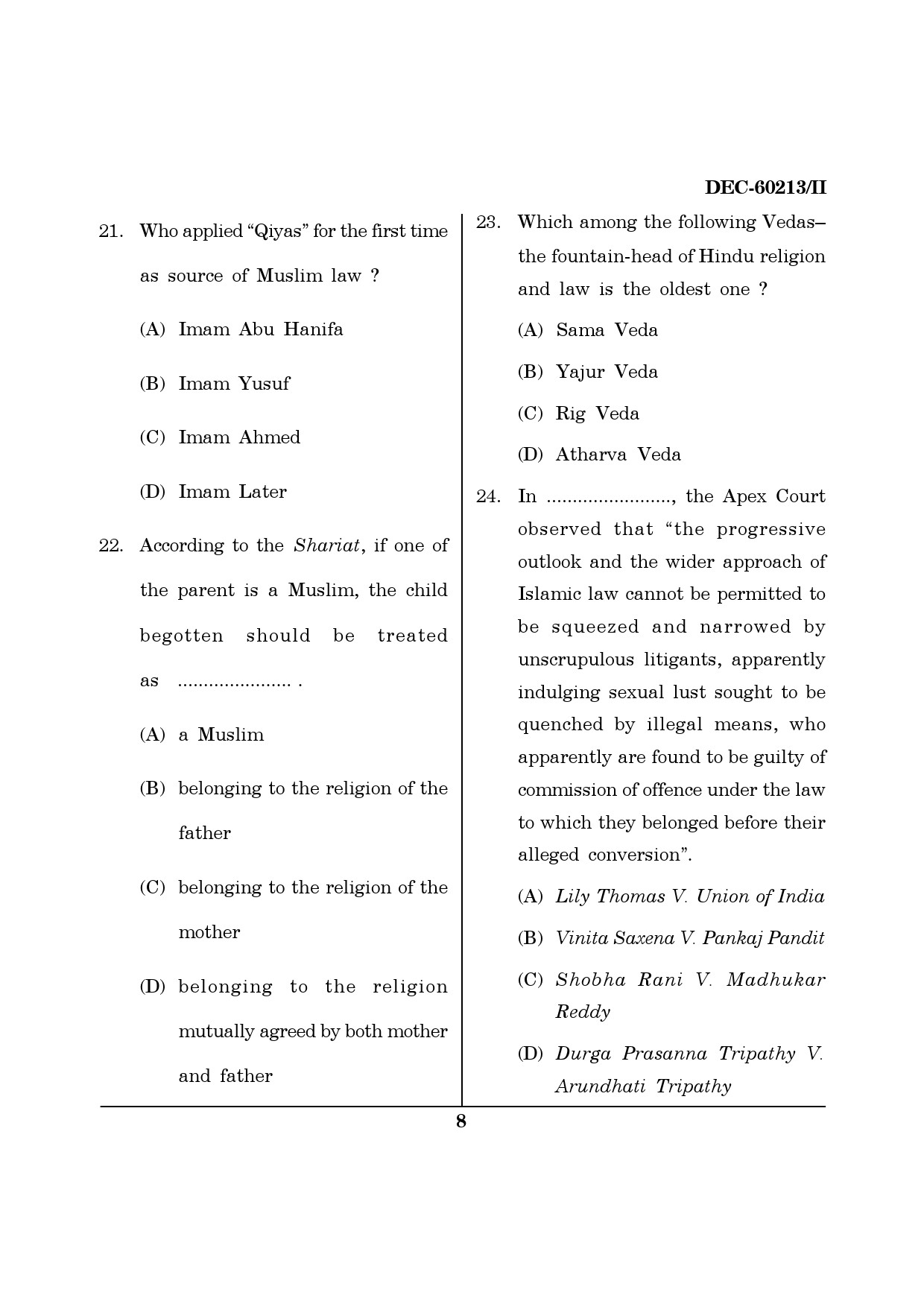 Maharashtra SET Law Question Paper II December 2013 7