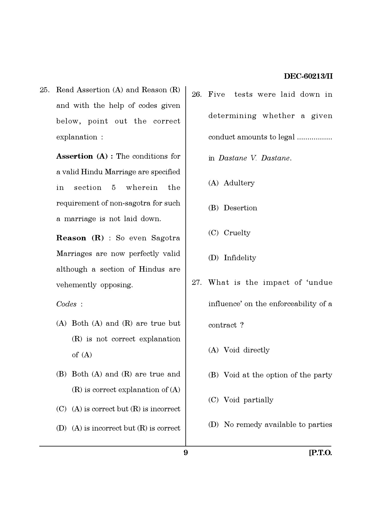Maharashtra SET Law Question Paper II December 2013 8
