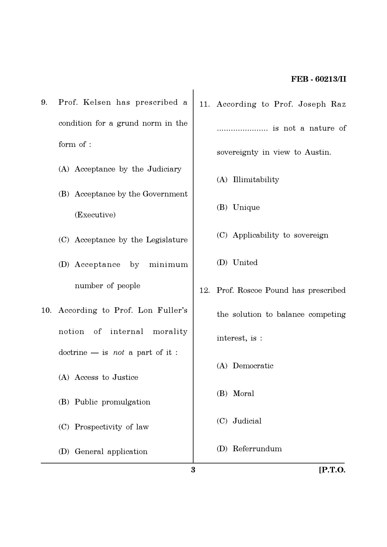 Maharashtra SET Law Question Paper II February 2013 3