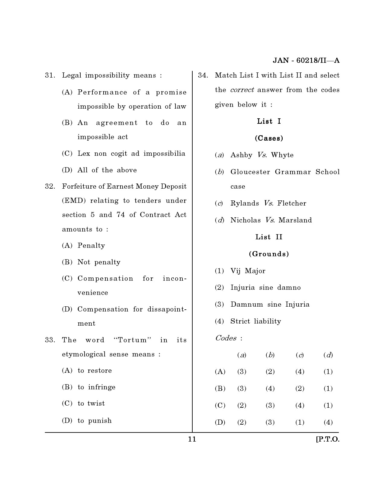 Maharashtra SET Law Question Paper II January 2018 10