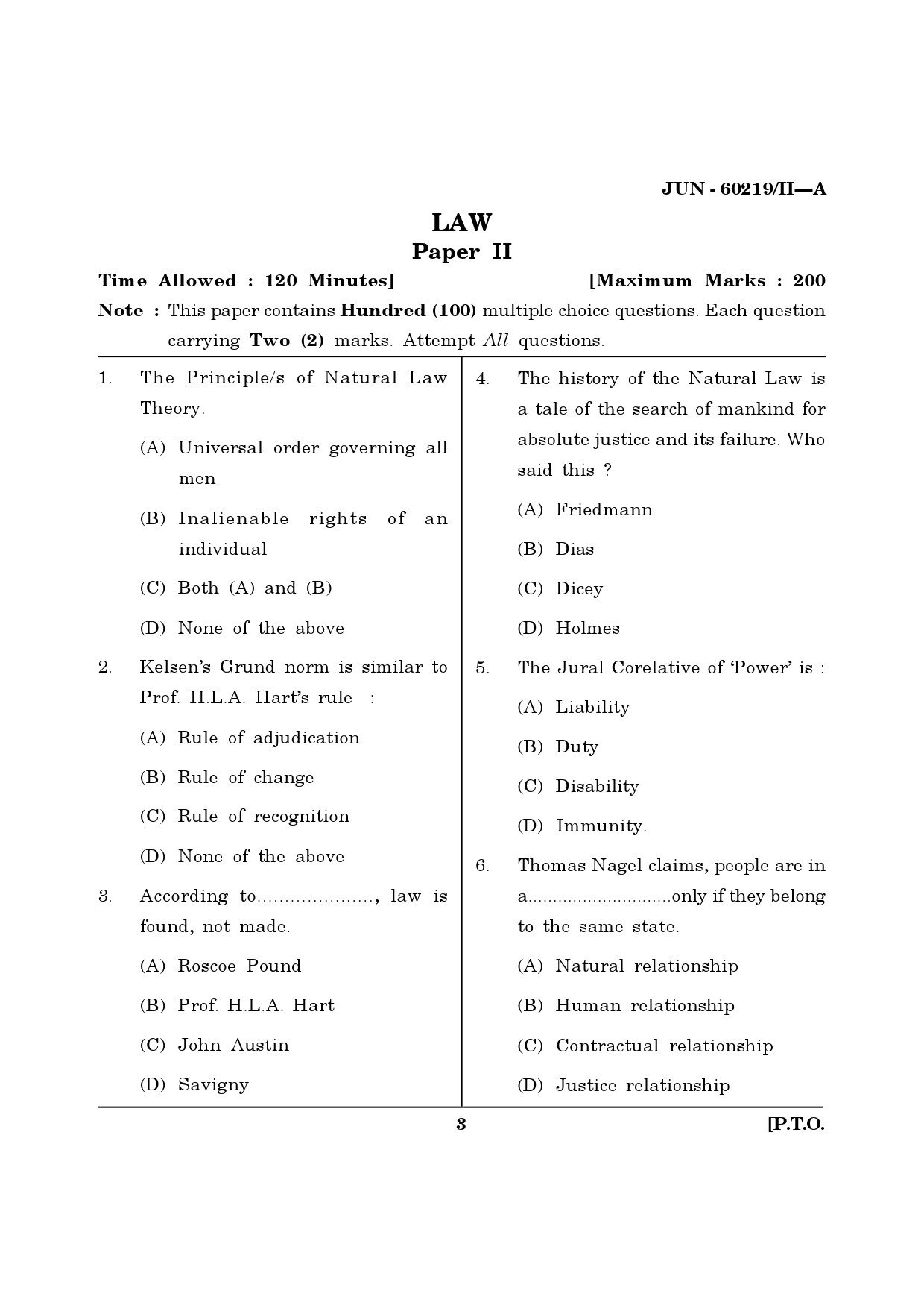 Maharashtra SET Law Question Paper II June 2019 2