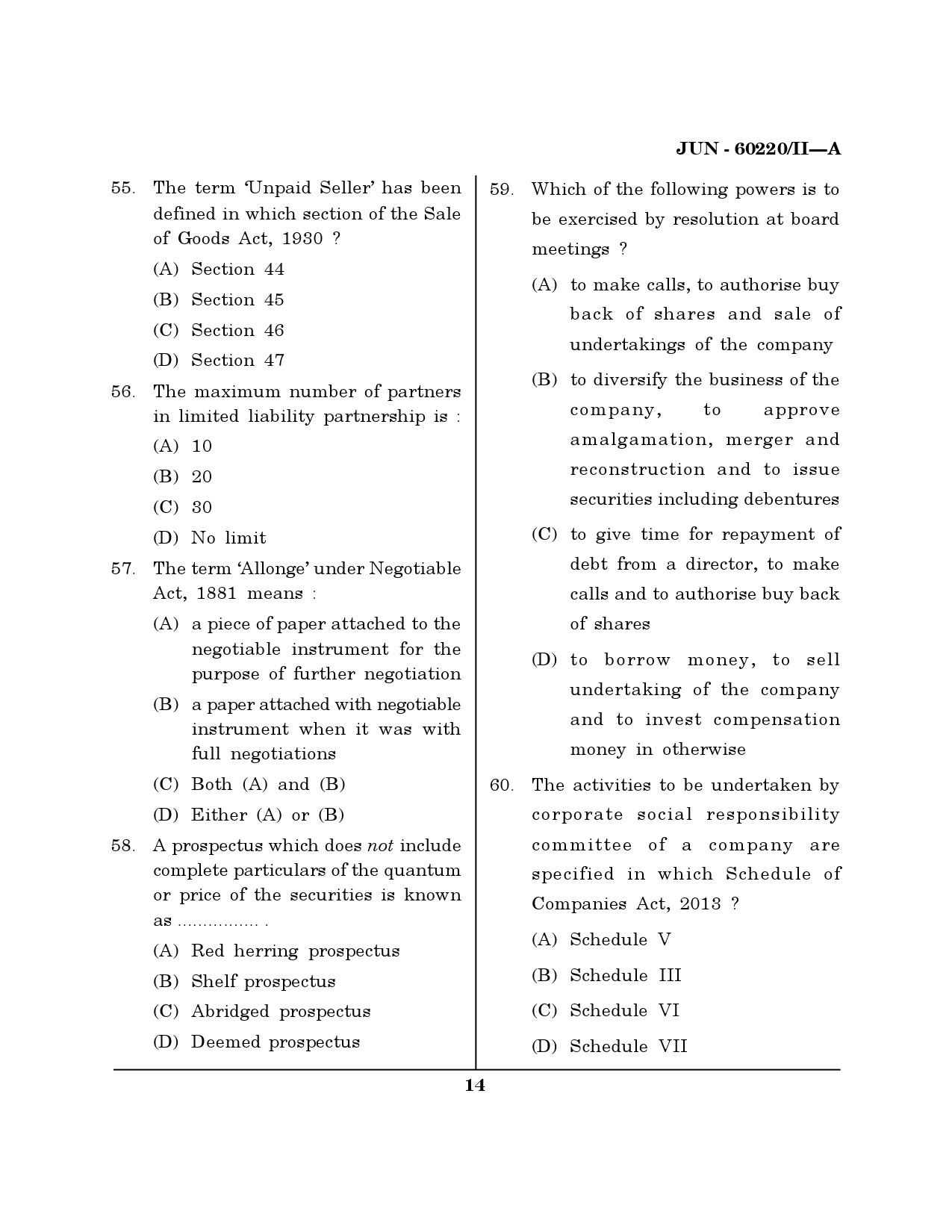 Maharashtra SET Law Question Paper II June 2020 13