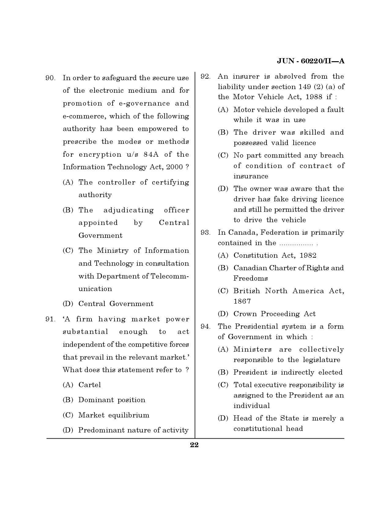 Maharashtra SET Law Question Paper II June 2020 21