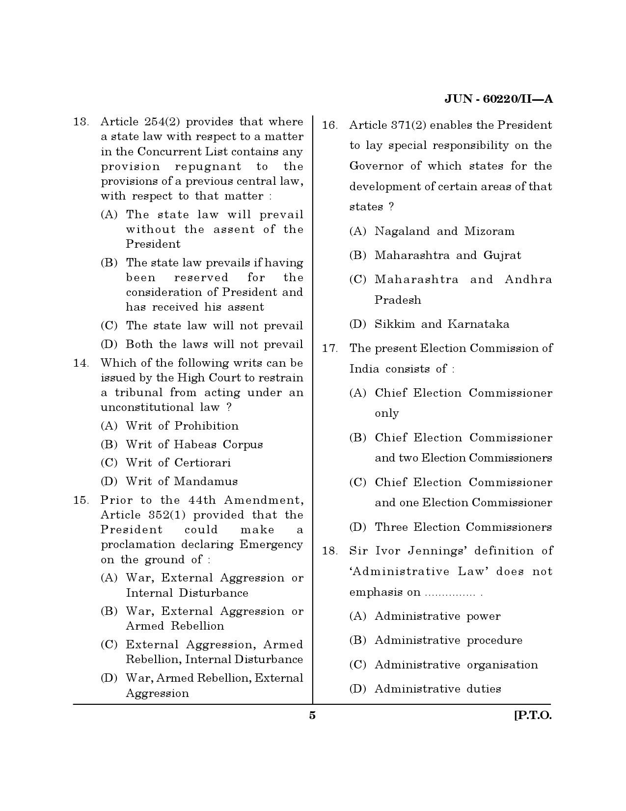 Maharashtra SET Law Question Paper II June 2020 4