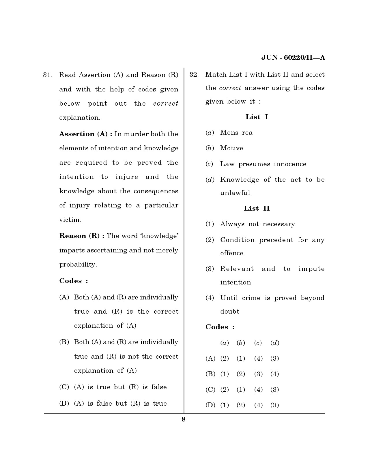 Maharashtra SET Law Question Paper II June 2020 7