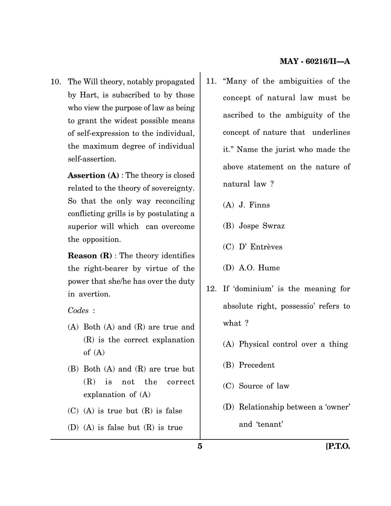 Maharashtra SET Law Question Paper II May 2016 4