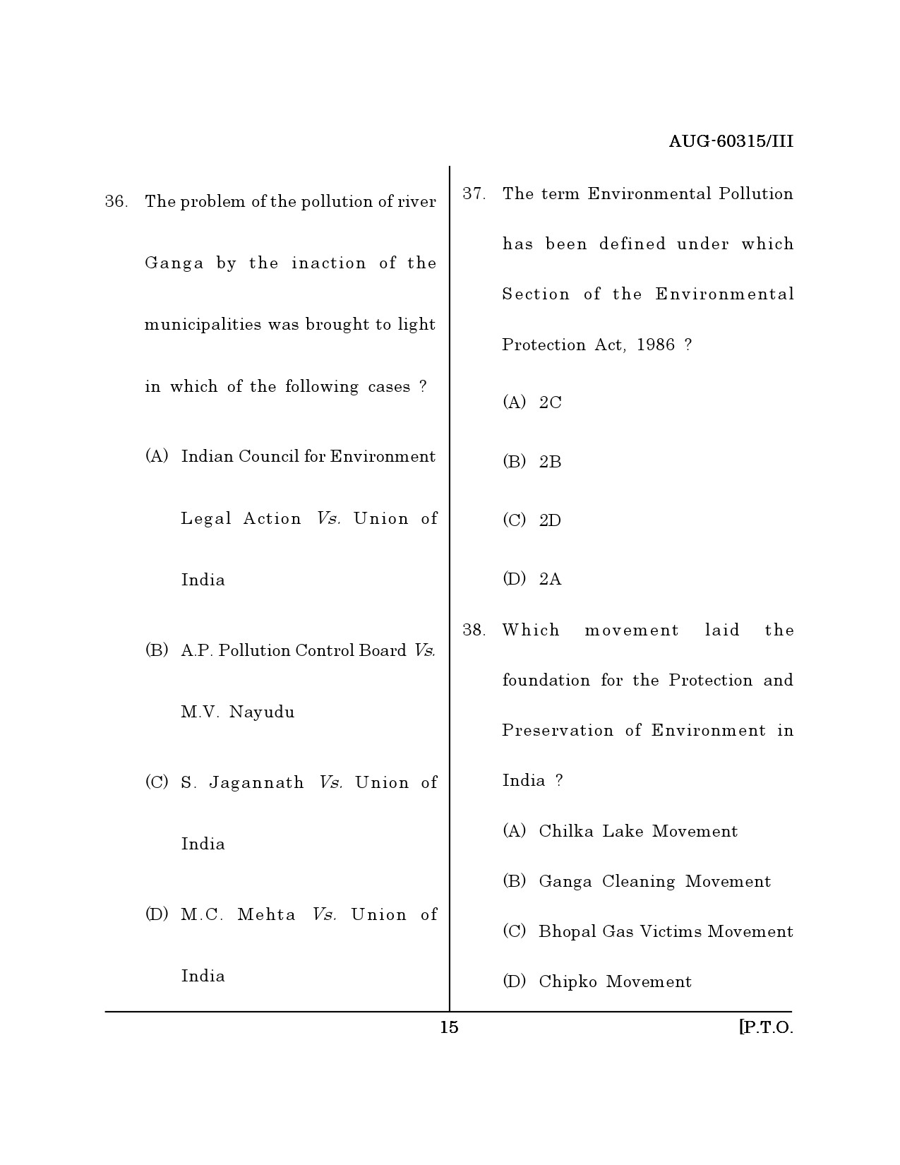 Maharashtra SET Law Question Paper III August 2015 14
