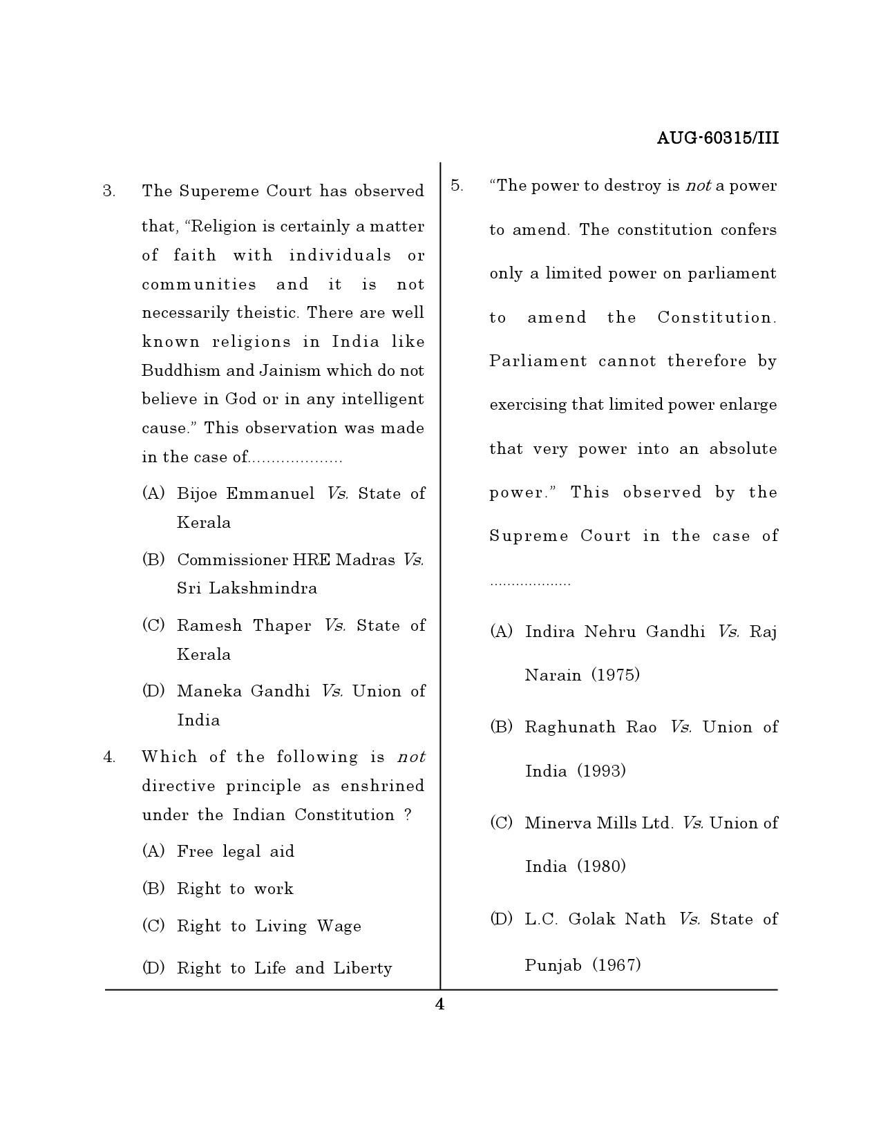 Maharashtra SET Law Question Paper III August 2015 3