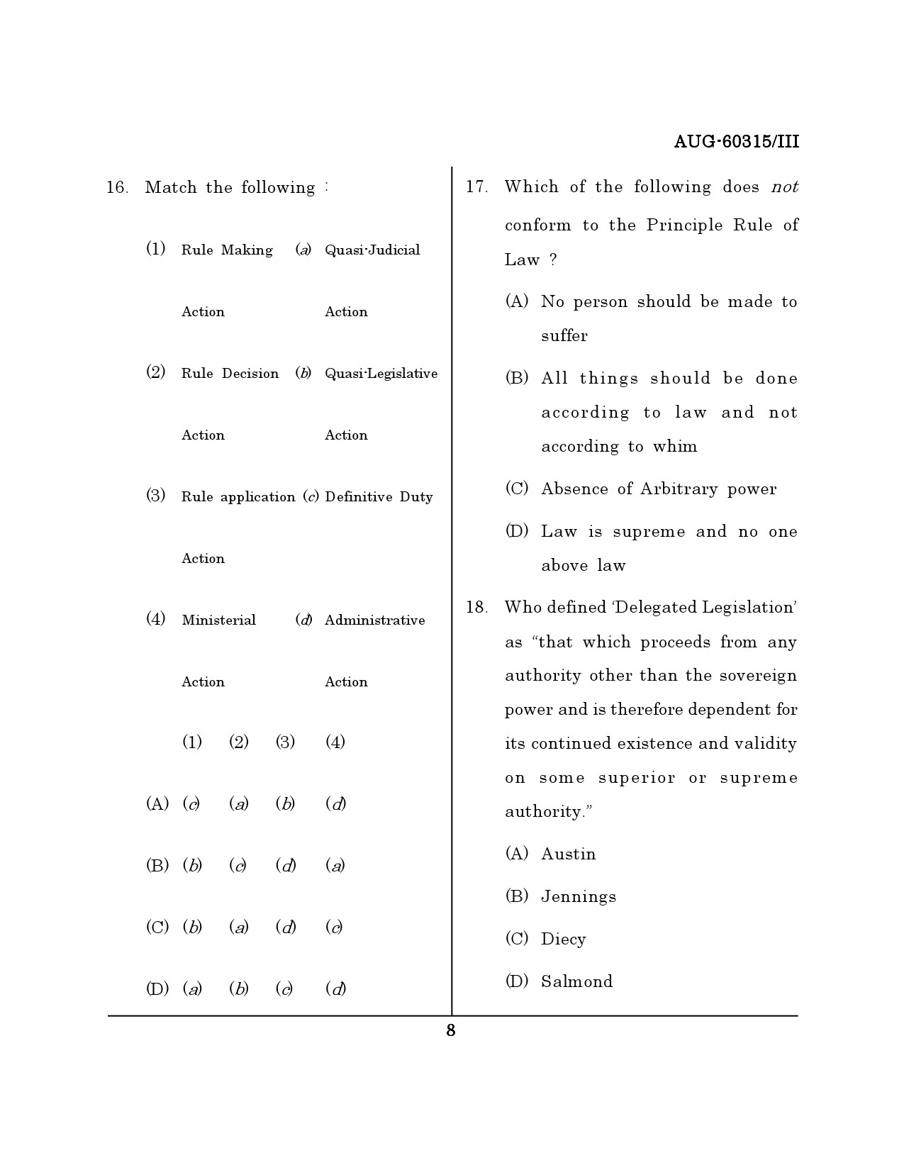 Maharashtra SET Law Question Paper III August 2015 7