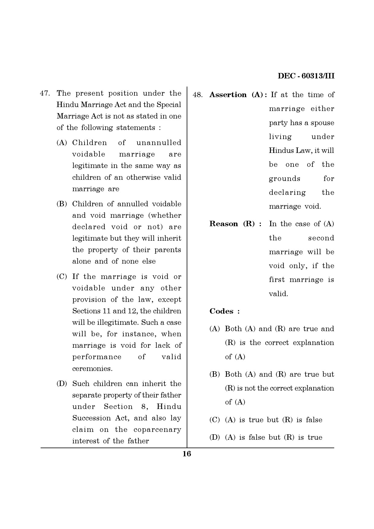 Maharashtra SET Law Question Paper III December 2013 15