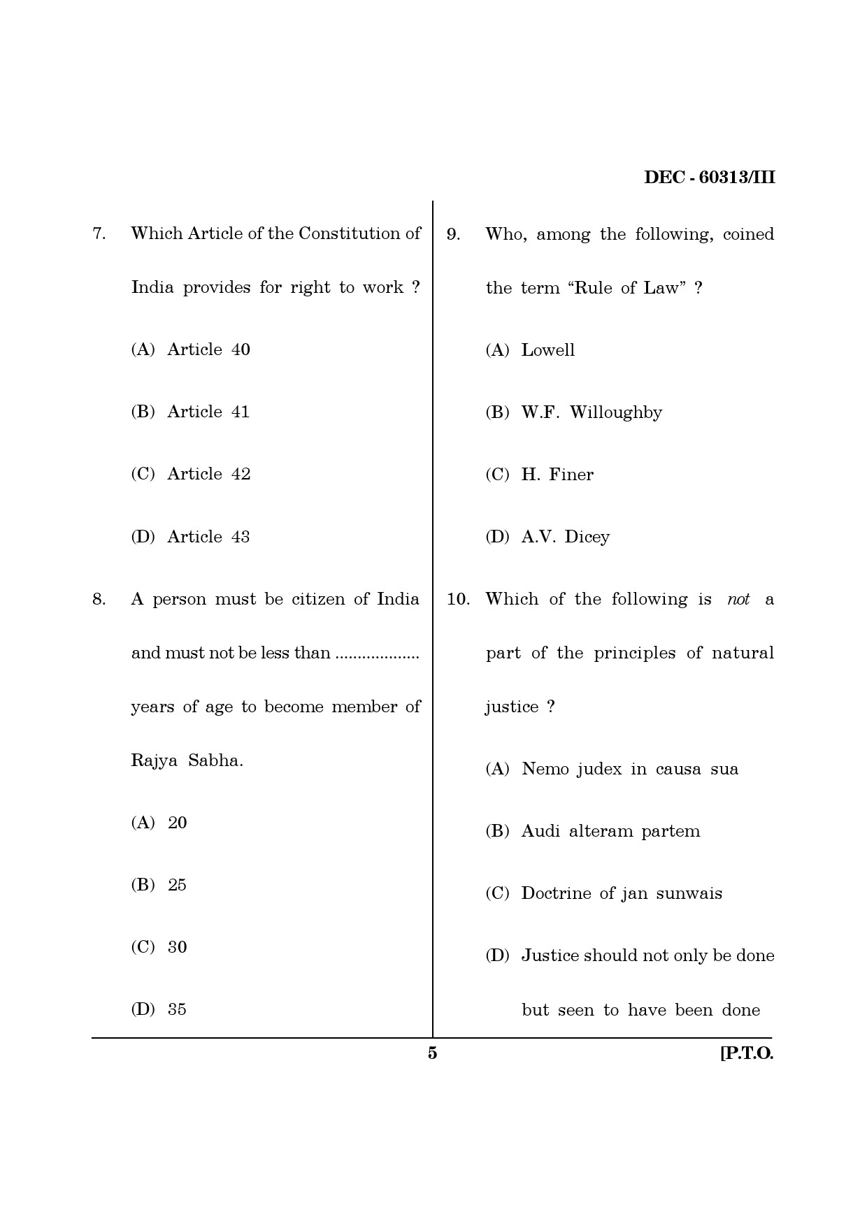 Maharashtra SET Law Question Paper III December 2013 4