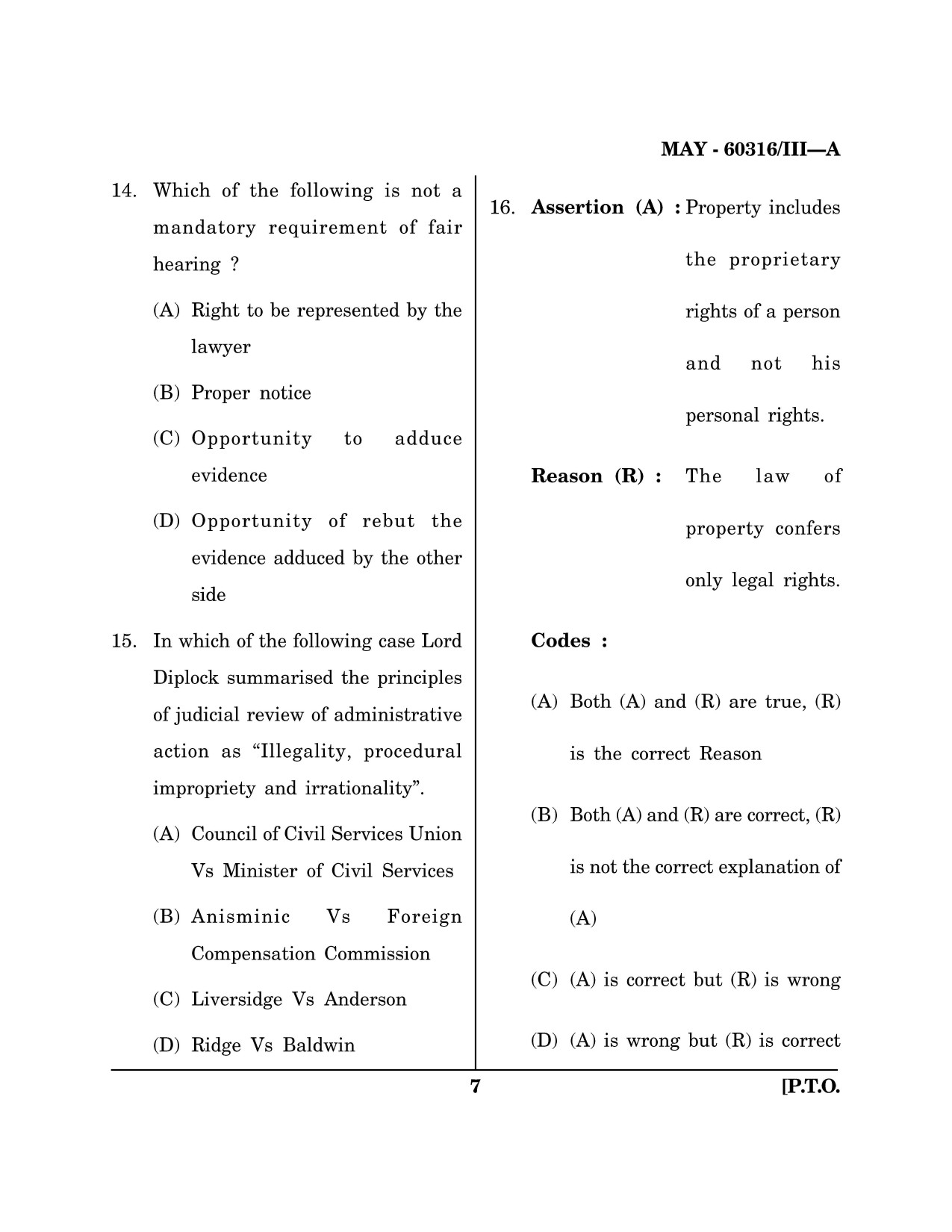 Maharashtra SET Law Question Paper III May 2016 6