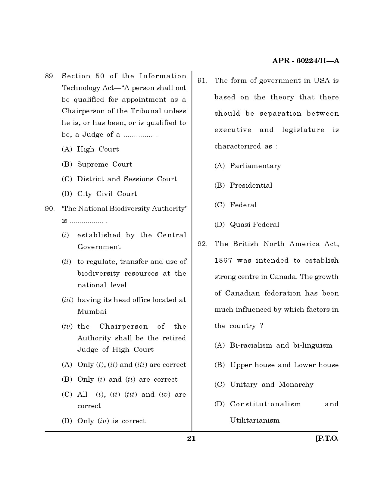 MH SET Law Question Paper II April 2024 20