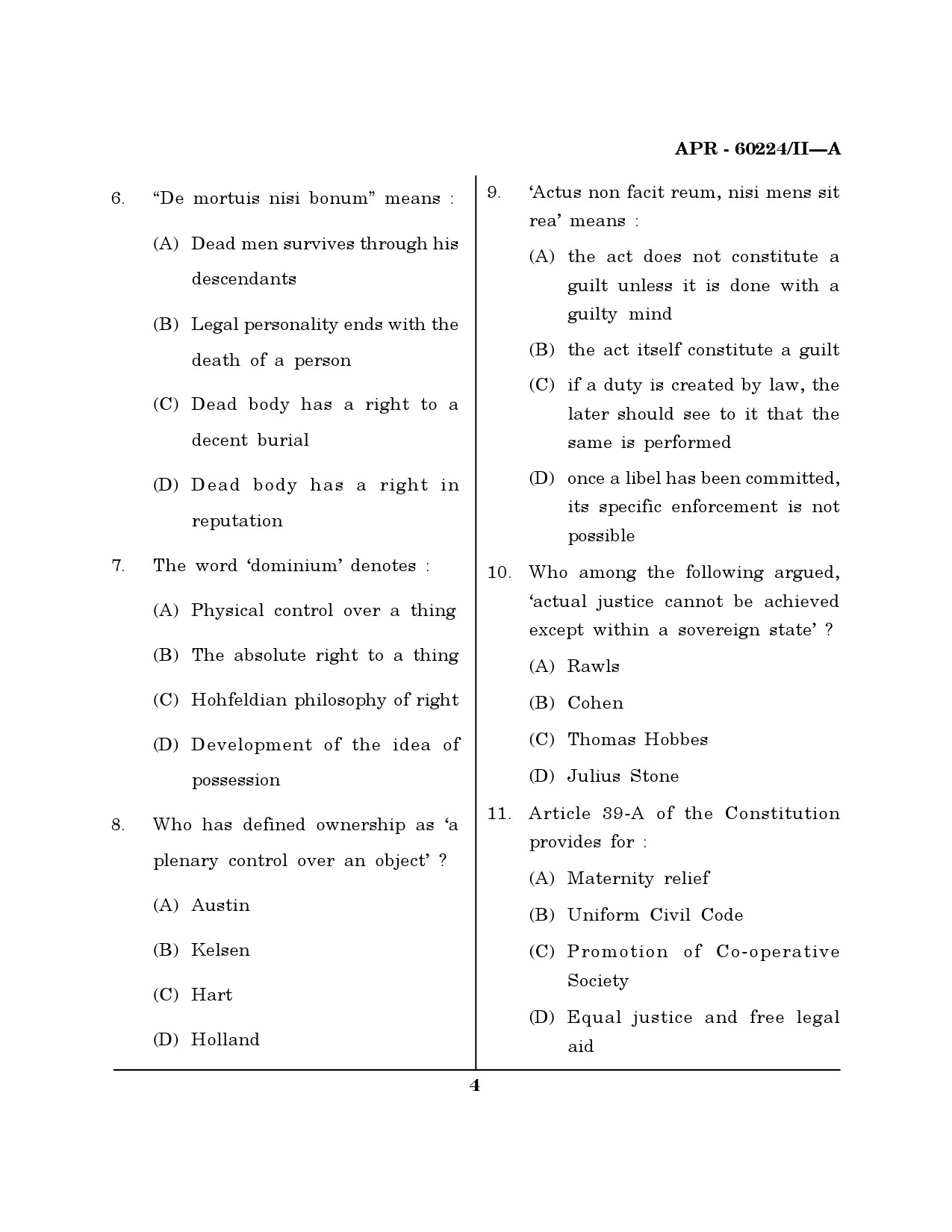 MH SET Law Question Paper II April 2024 3