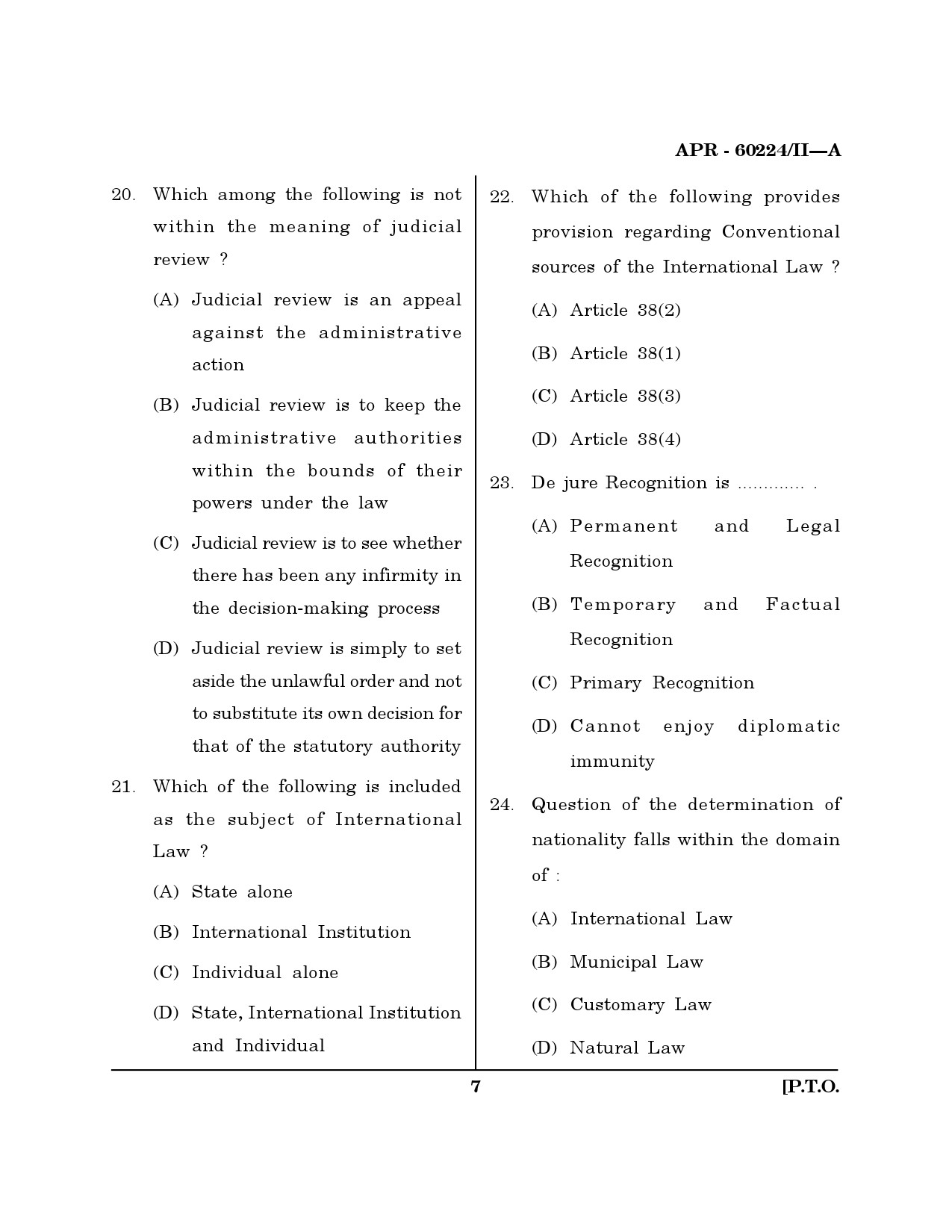 MH SET Law Question Paper II April 2024 6